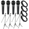 Package 4x Peavey PV7 Dynamic Cardiod Microphones With Cables +