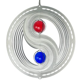 Stainless Steel Yin Yang 180 Frame – 152 cm Diameter: 18 cm/includes Wind Chime Mount