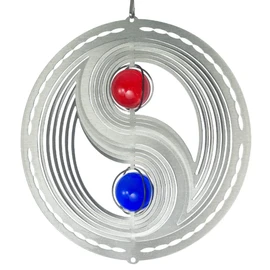 Stainless Steel Yin Yang 180 Frame – 152 cm Diameter: 18 cm/includes Wind Chime Mount