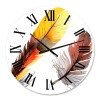 Designart 'Colourful Boho Feathers IV' Bohemian & Eclectic wall clock