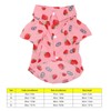 Dog Summer Shirts Cute Strawberry Print Turn Down Collar Snap
