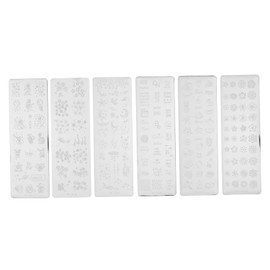 Healvian 6pcs Nail Art Stamping Templates Floral Pattern Nail Decoration Kit Reusable Stencil Plates for Art