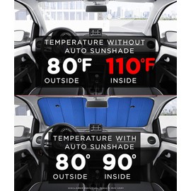 Big HippoWindshield Sun Shade,Car Sun Shade Side Window as Bonus,Car Sunshade Windshield,Reflect Sunlight Heat and UV Rays, Protect Car Interior,Keep Vehicle Cool,Silver/Blue(55.16X 27.5inches)