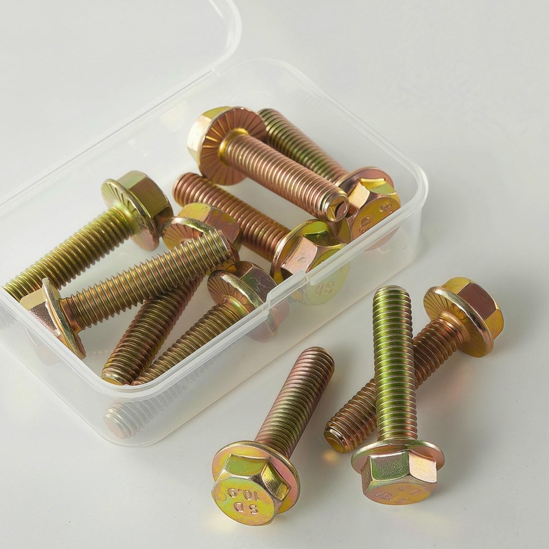 YIIFLY M10 x 40mm Flanged Hex Head Bolts, M10x1.5 Pitch,