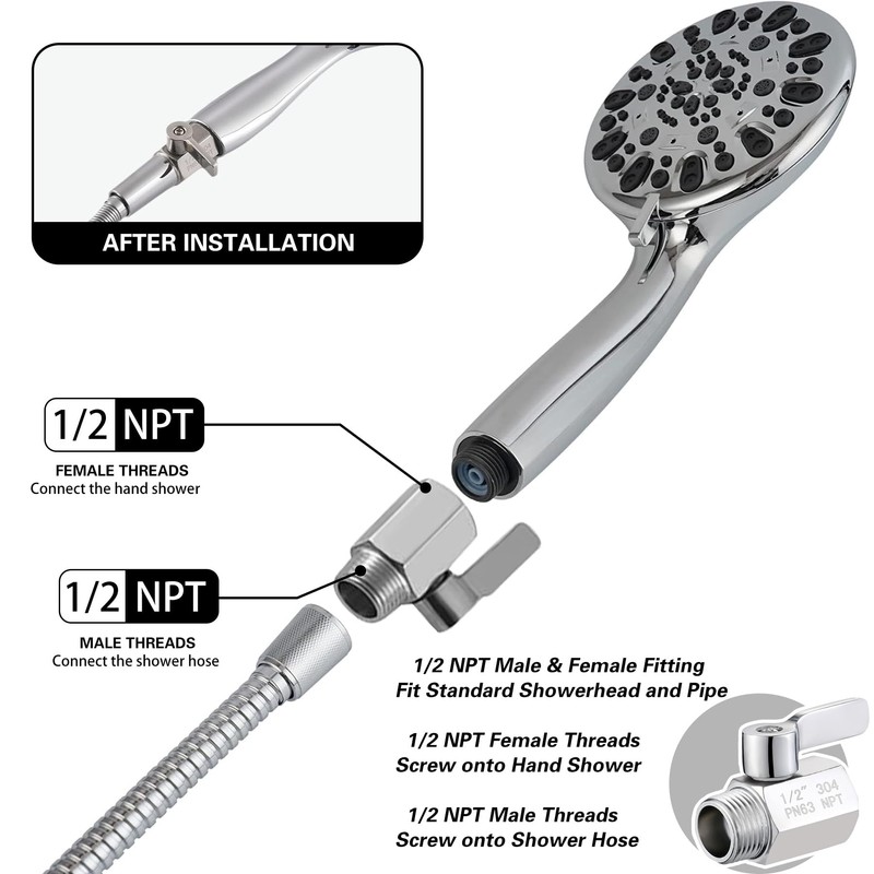Carvedexquisitely Shower Head Shut Off Valve,304 Stainless Steel 1/2" Mini