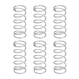 QUARKZMAN Pack of 6 Compression Springs, Stainless Steel Coil Springs, 0.8 mm Wire Dia. x 11 mm Outer Dia. x 30 mm Length Extension Spring Ballpoint Pen Compression Springs for Workshop, Home Repairs,