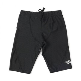 Men's Indoor Black Square Leg Swim Trunks L Men's 5-Part Swim Trunks