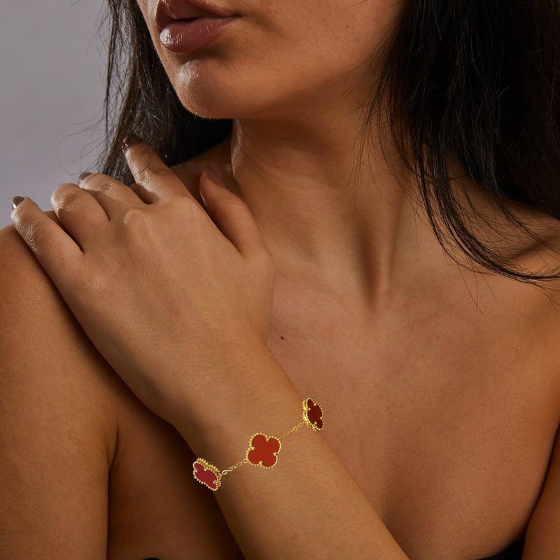 14K Gold Plated Lucky Bracelet for Women White/Black/Red/Bracelets Cute Gold