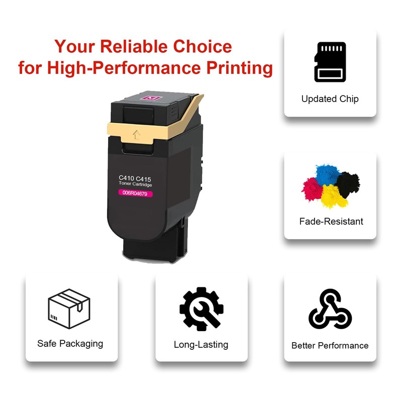 Eficazink C410 C415 Standard Yield Toner Cartridge Work for VersaLink