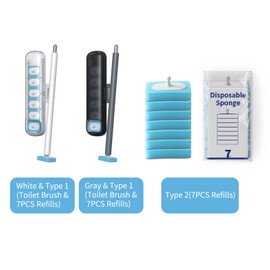 Disposable Toilet Cleaning Brush with 7PCS Refills for Toilet Bowl Wall-mounted Detachable Brush Head Toiletwand Refills Fresh for Bathroom Scrubber Cleaning Supplies