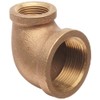 Anderson Metals Brass Pipe Fitting, 90 Degree Reducing Elbow, 1"