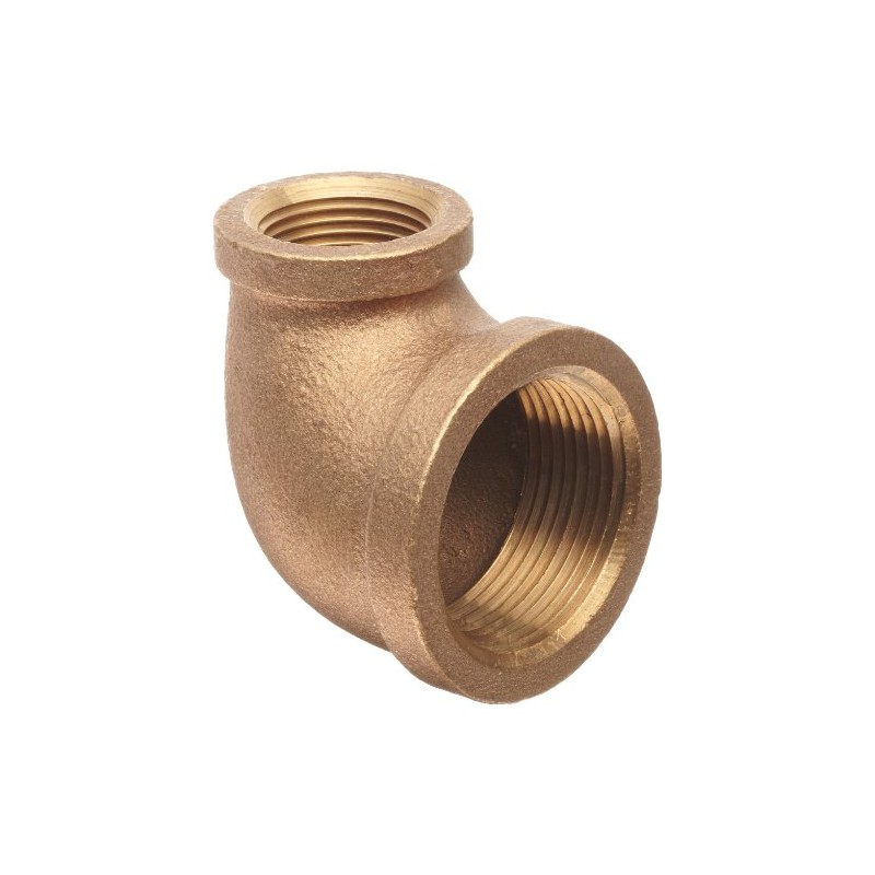 Anderson Metals Brass Pipe Fitting, 90 Degree Reducing Elbow, 1"