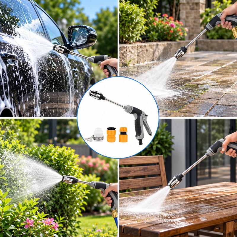 Pressure Washer Gun Kit for Outdoor Cleaning – Adjustable Water