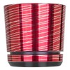 KORAD Red with silver strips plastic round indoor flowerpot with