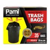 PAMI Large 30-Gallon Drawstring Trash Bags [35-Pack, Black] - Multipurpose