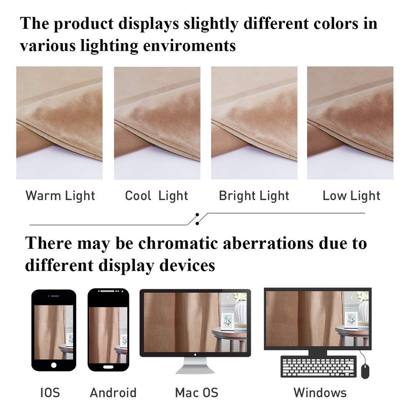 StangH 84 inches Beige Blush Velvet Curtains Farmhouse Decor for