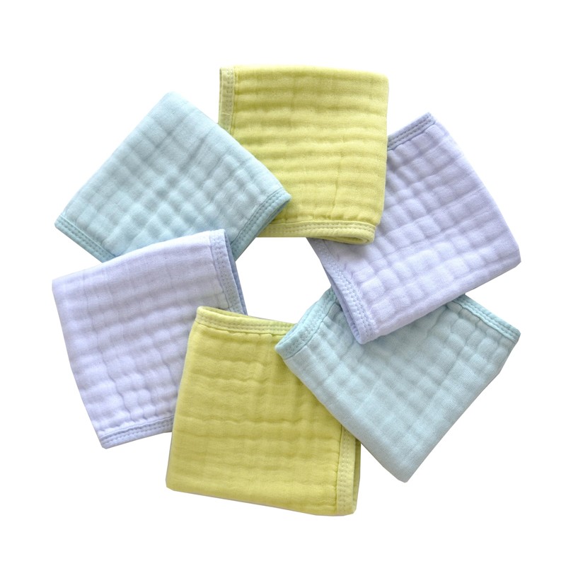 MUKIN Baby Washcloths, Soft Absorbent Cotton Burp Cloths, Burping Cloth