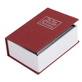 Mini Safe Box with Lock and Keys, Simulation Book for Security, Money Jewelry Box for Home Office (mini red)