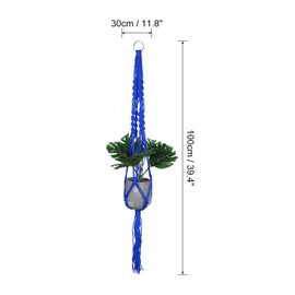 PATIKIL Macrame Plant Hangers Indoors, 2 Pack Hanging Plant Shelf Planter Basket Nylon Rope for Home Decor Hanging Wall Ceiling Window, Blue