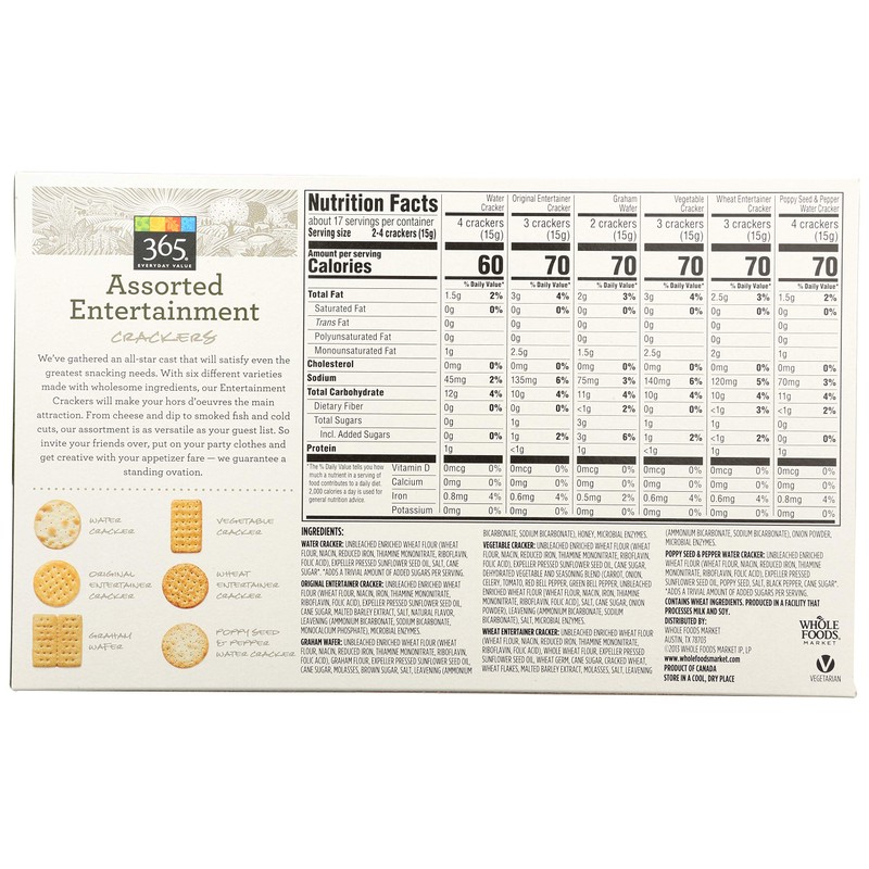365 by Whole Foods Market, Cracker Assorted For Entertaining, 8.8