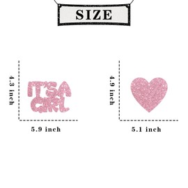 Maicaiffe It's a Girl Hanging Swirl Decorations - Glitter 18 Pcs Gender Reveal Party Supplies - Baby Shower Streamers - Welcome Baby Girl 1st Birthday Party Foil Swirls Ceiling Decorations