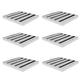 Pack of 6 Hood Filters - 19.5x19.5x1.8 Inch, 430 Stainless Steel, 4 Grooves - Commercial Hood Filters for Grease Rated Kitchen Exhaust Hoods - Durable, Easy to Clean, Safe, and Efficient Performance
