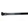 Black Releasable Reusable cable ties 7.2mmx200mm, 10 pieces