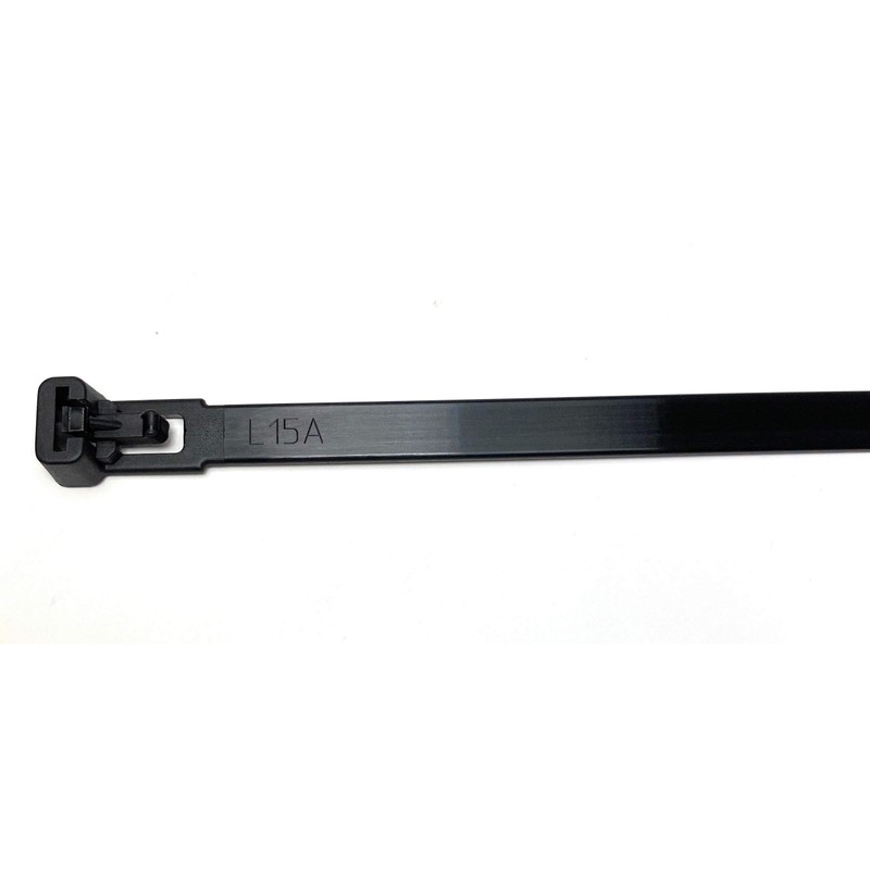 Black Releasable Reusable cable ties 7.2mmx200mm, 10 pieces