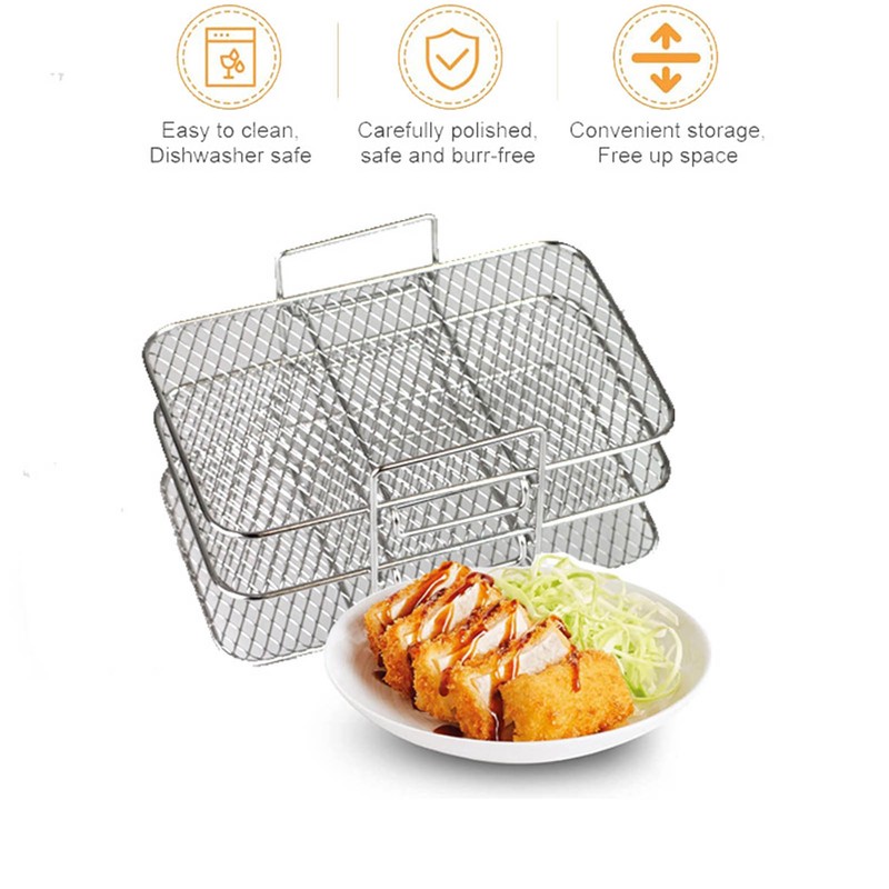 Fryer Racks Stainless Steel 3 Stackable Racks for Ninjia DZ201