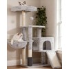 Heybly Cat Tree with Cat Self Groomer Brush, Cat Tower