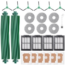 25 Pack Accessories for iRobot Roomba Plus 405 Combo / 505 Combo / 507 Combo Robot Vacuum Cleaner, Replacement Accessories 2 Main Brushes 6 Mop Pads 6 Dust Bag 6 Side Brush 4 Filters 1 Cleaning Brush