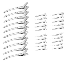 30 Pcs Metal Duck Billed Hair Clips Silver for Styling Sectioning, 9cm&4.5cm Rustproof Metal Alligator Curl Clips Pins for Hair Coloring, Bows DIY, Hair Extensions, Salon