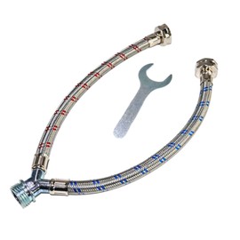 Washing Machine Y-Mixer/Y-Split Water Hose - Burst Proof STAINLESS STEEL - (1 FT) Long Legs - 3/4 Inch Brass Fittings - Y-Splitter Water Hose Connector for Washing Machines Hot & Cold Water Supply