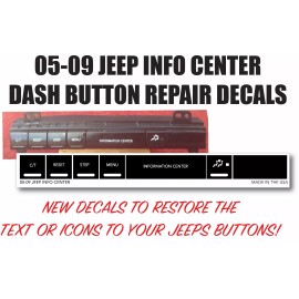 World Graphix 05-09 Fits CHRYSLER JEEP DASH CHEROKEE COMMANDER INFORMATION REPAIR STICKERS