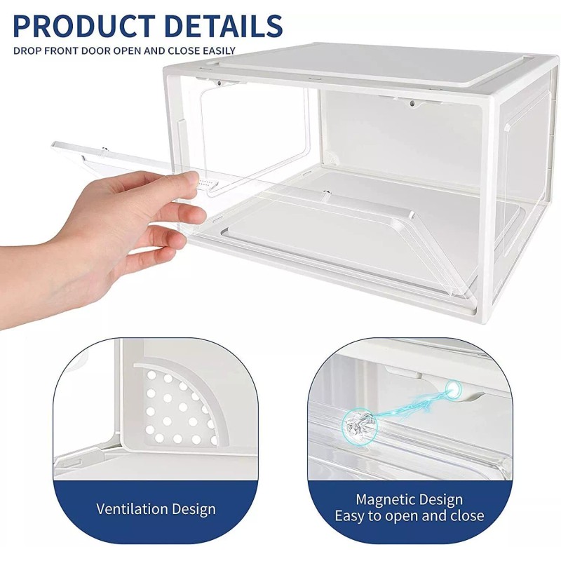 Case 2x 4x 8x Magnetic Drop Side Shoe Box Storage