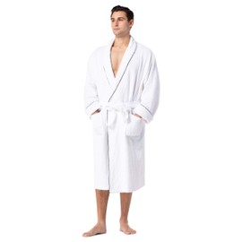 Fishers Finery Men's EcoFabric Resort Terry Robe - Full Length (White, L/XL)