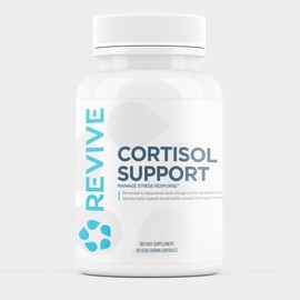 Revive MD Cortisol Manager, 90 Vegetarian Capsules - Cortisol Supplement with Magnesium & L-Theanine Support Health, Focus, Energy, Fatigue, & Adrenal Gland Function - Vegan & Gluten-Free