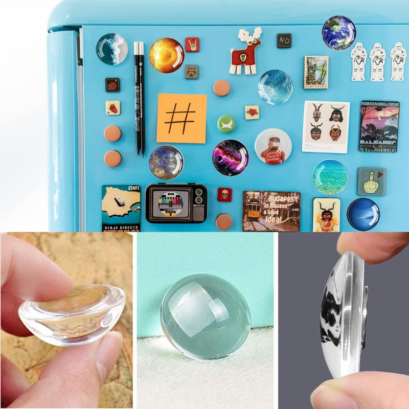 Fridge Magnets, Pack of 12 Glass Colourful Fridge Magnet, Magnets