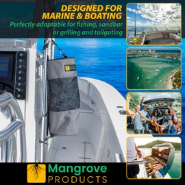 Mangrove Products: Portable Boat Trash Can, Reusable Trash Bag, Boating Equipment, Boat Storage, Boat Accessories Marine, Pontoon Boat Accessories, Fishing, Sandbar, RV, or Camping