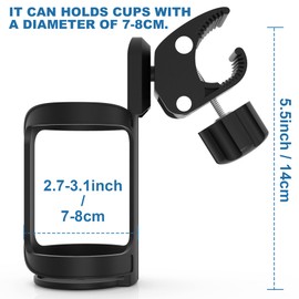 Bike Cup Holder, 2 Pack Bike Water Bottle Holder,Bike Bottle Cage 360 Degrees Rotation Drink Water Bottle Stroller Cup Holders for Bicycles, Mountain Bikes, Baby Strollers and Wheelchair (Black)