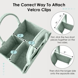 HIPHOP PANDA 2-Pack Diaper Caddy Organizer - Nursery Storage Bin & Car Organizer for Diapers, Wipes, and Baby Essentials - Dual-Color Solid Set (Grey/Green), Large Size