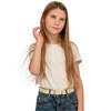 Childrens 1-6 Years Elasticated Belt with Silver Buckle - Brown