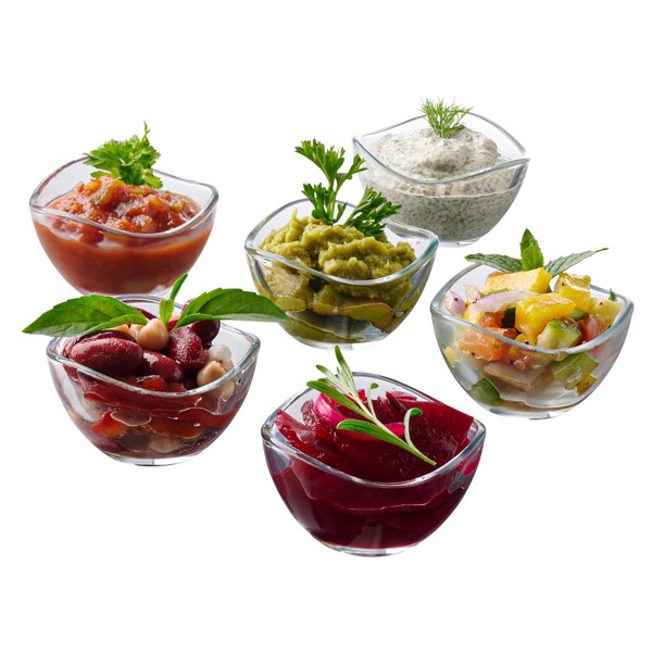 Vikko Mini Glass Bowls, Set of 6 Soy Sauce Dishes,