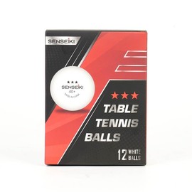 SENSEIKI Ping Pong Balls - White 3-Star Table Tennis Balls | High-Performance 40+ ABS Balls | Ultimate Durability for Indoor/Outdoor Ping Pong Tables, Box 12 Balls.