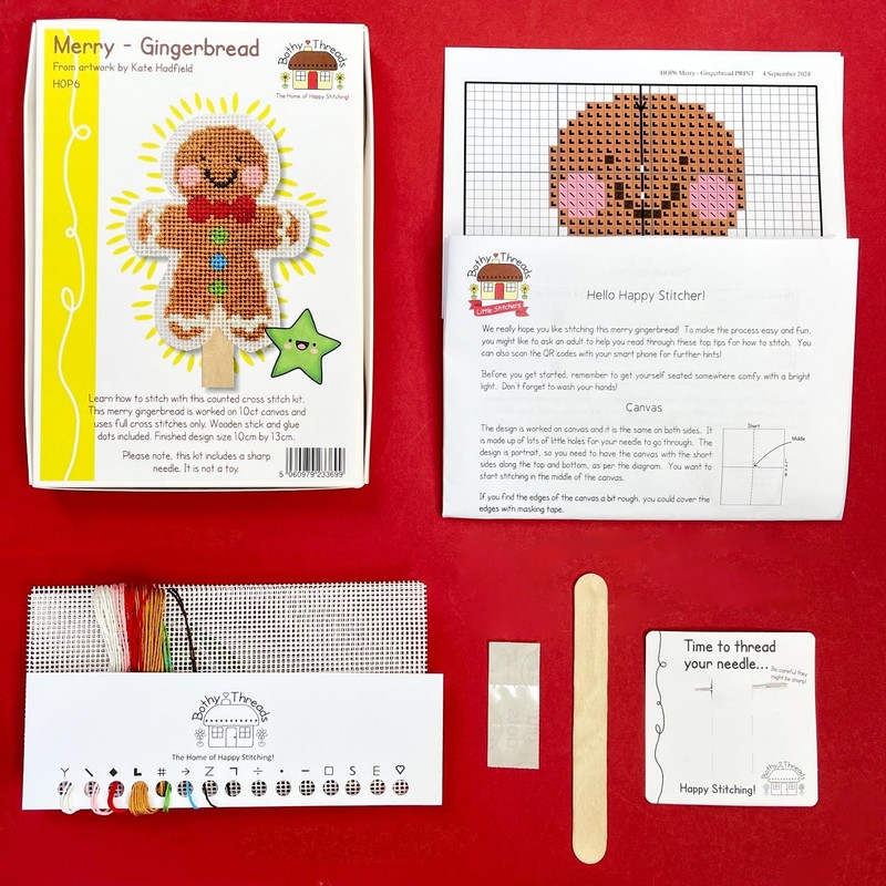 Bothy Threads Counted Cross Stitch Kit - Merry - Gingerbread