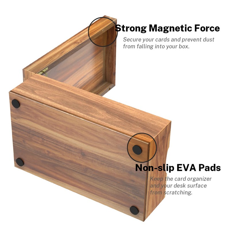Neando 4’’x6’’ Index Card Holder, Acacia Index Card Box, Index