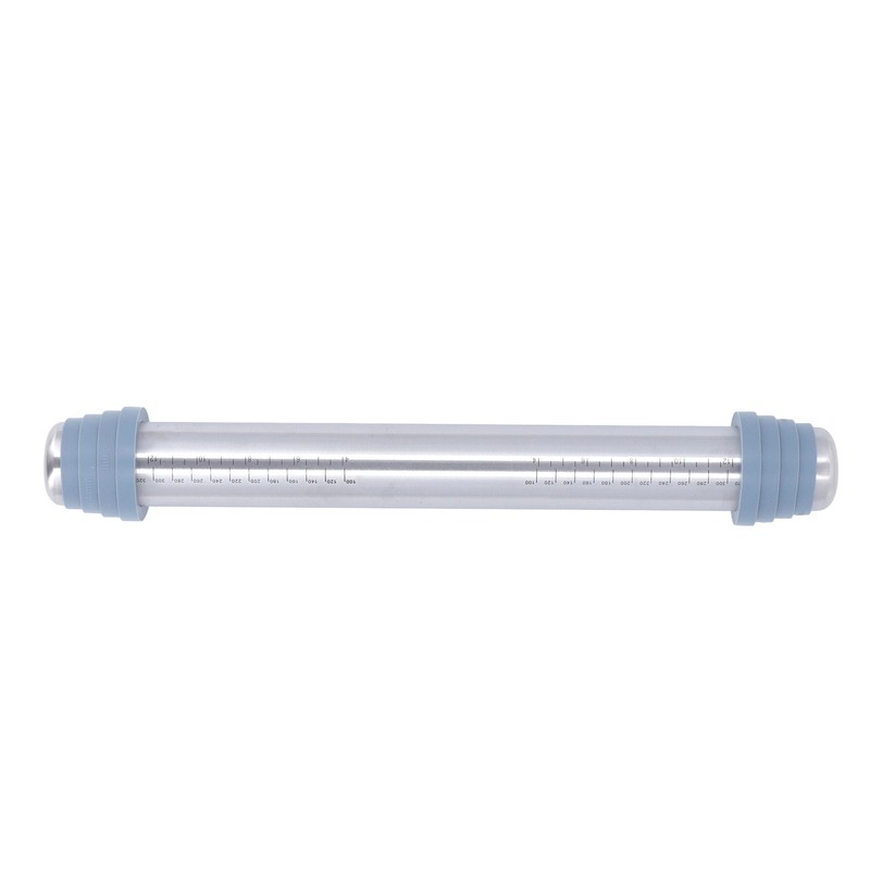 Rolling Pin Dough Roller Stainless Steel with 4 Silicone Guide