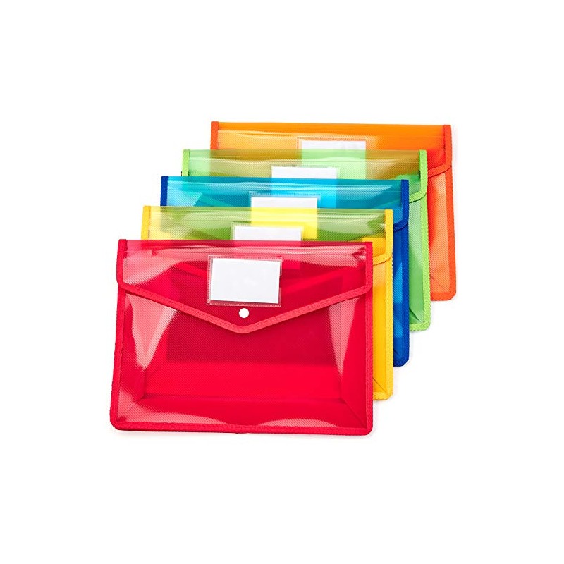 FANWU Plastic File Folder Poly Envelope Expanding File Wallet Document
