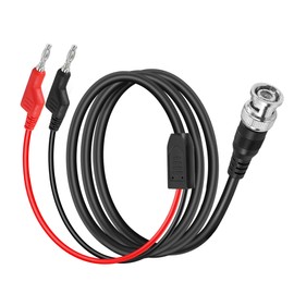 YACSEJAO BNC Test Leads 4.2FT/1.3M BNC to 4mm Stackable Banana Plug Oscilloscope Probe Head Oscilloscope Test BNC to Dual Stacking Test Leads Cable