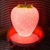 WLHONG Strawberry Night Light,Cute Silicone Strawberry Lights Kawaii Room Decor,USB